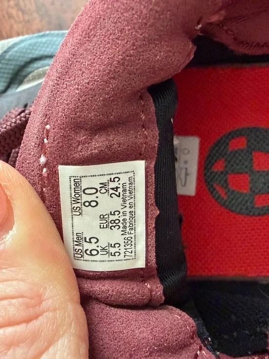 Vans MTE Women's Burgundy, Gray and Black Low-Top Sneakers - Picture 3 of 3